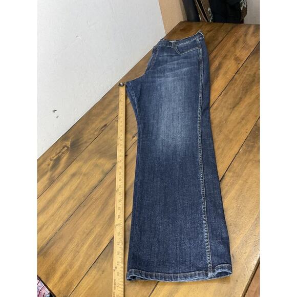 Wrangler Retro Mens Size 38x34 Relaxed Boot Dark Wash Denim Jeans - Picture 9 of 9